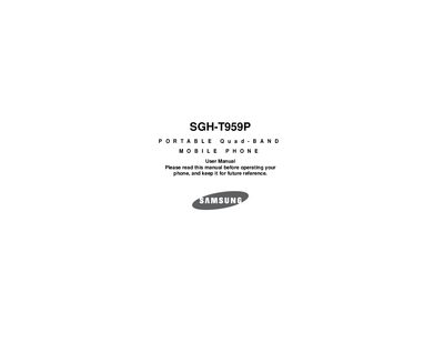 Samsung SGH-T959P User Manual - cover page