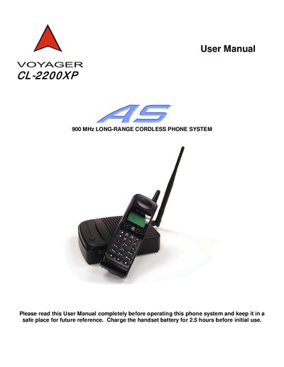 Voyager CL-2200XP User Manual - cover page