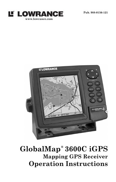 Lowrance GlobalMap 3600C iGPS Mapping GPS Receiver Operation Instructions - cover page