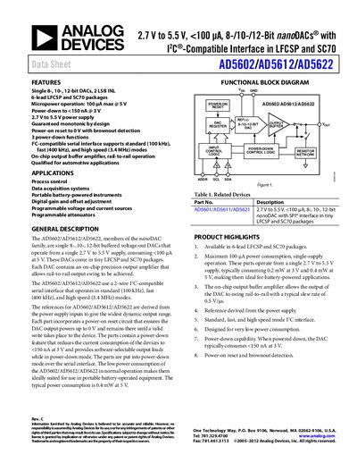 Analog Devices AD5602/AD5612/AD5622 NanoDAC Handbook - cover page