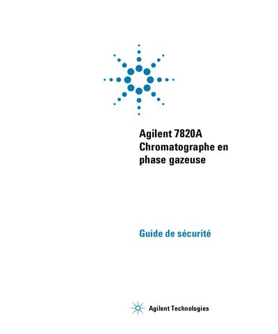 Agilent 7820A GC Safety Guide - cover page