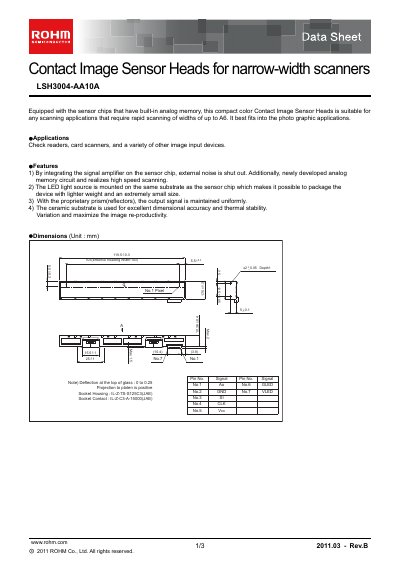 ROHM LSH3004-AA10A Datasheet - cover page
