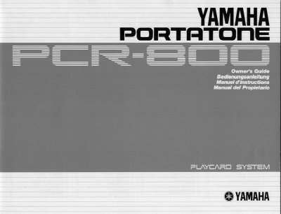 Yamaha PCR-800 PortaTone User Manual - cover page
