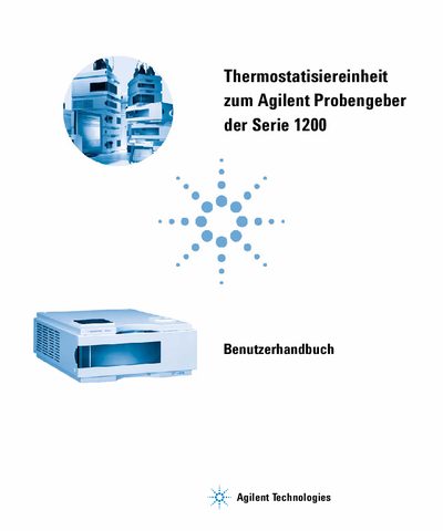 Agilent Thermostatisiereinheit zum Agilent Probengeber der Serie 1200 Benutzerhandbuch Manual - cover page