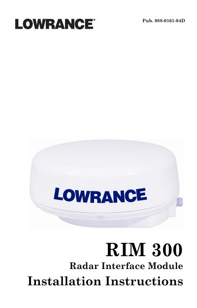 Lowrance RIM 300 Radar Interface Module Installation Instructions - cover page