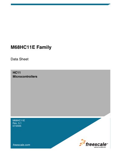 Freescale M68HC11E Family Data Sheet - cover page