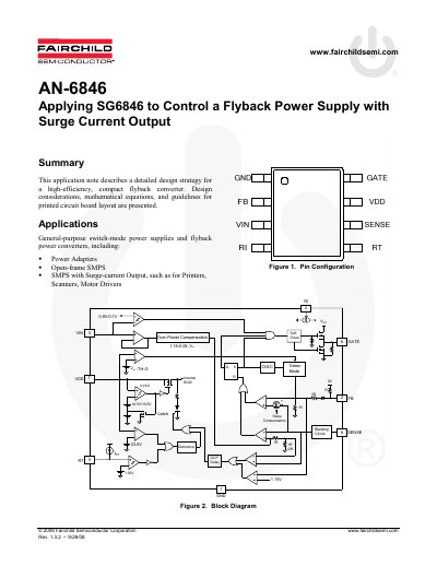 Fairchild SG6846 Flyback Power Supply Control Application Note