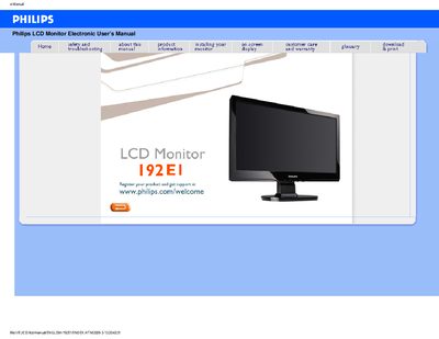 PHILIPS LCD Monitor 192EI Manual