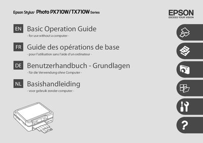 Epson PX710W/TX710W Series Basic Operation Guide - cover page