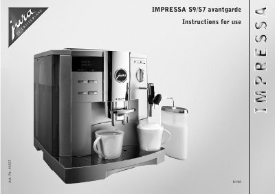 Jura IMPRESSA S9/S7 Avantgarde User Manual - cover page