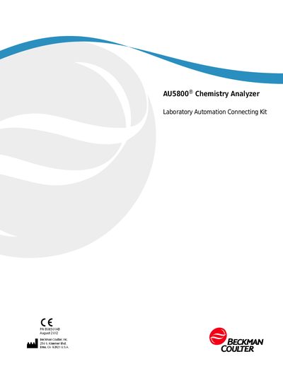 Beckman Coulter AU5800 Chemistry Analyzer Laboratory Automation Connecting Kit User Manual - cover page