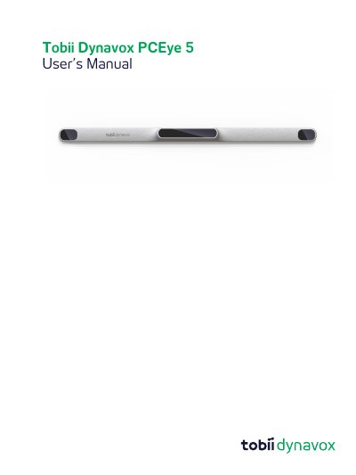 Tobii Dynavox PCEye 5 User's Manual - cover page