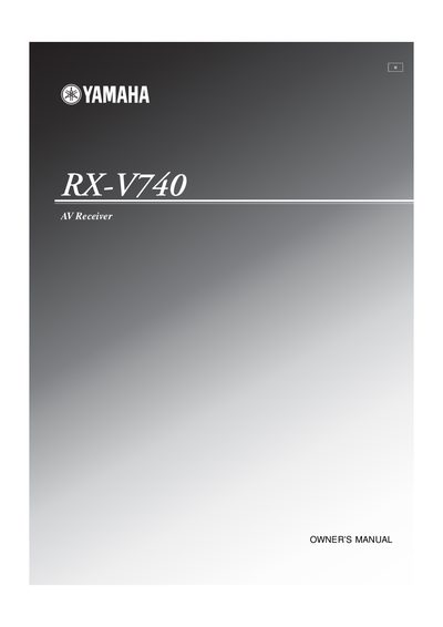 Yamaha RX-V740 AV Receiver Owner's Manual - cover page