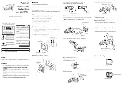 Panasonic WV-CW374 Color CCTV Camera Installation Instructions