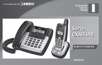 Uniden CXAI5698 Cordless Phone User Guide - cover page