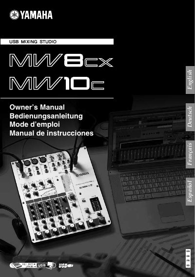 Yamaha MW8CX/MW10C USB Mixing Studio Owner's Manual