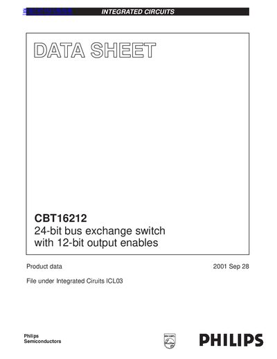 Philips CBT16212 Integrated Circuit Datasheet - cover page