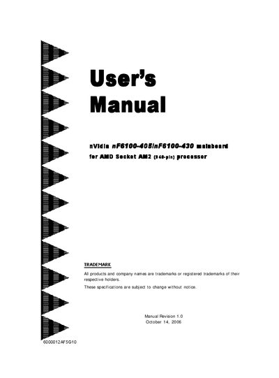 nF6100-405inF6100-430 motherboard user manual - cover page