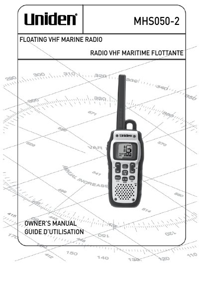 Uniden MHS050-2 Floating VHF Marine Radio Owner's Manual - cover page