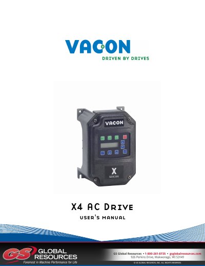 Vacon X4 AC Drive User's Manual - cover page