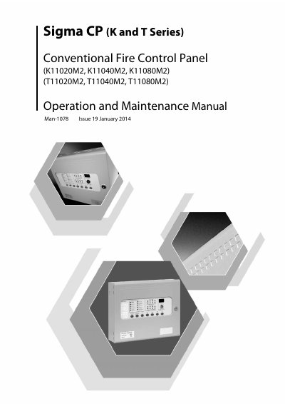 Sigma CP K and T Series Conventional Fire Control Panel Operation and Maintenance Manual - cover page