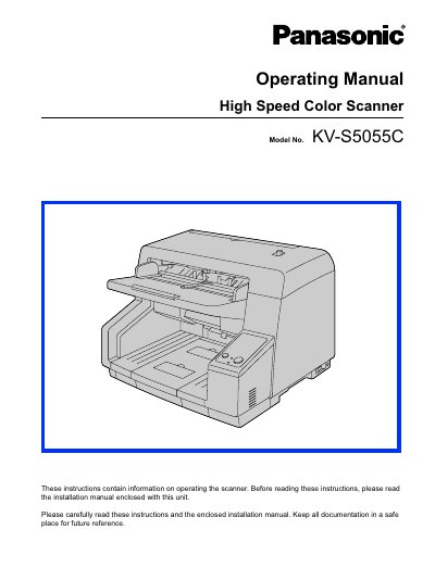 Panasonic KV-S5055C Manual - cover page
