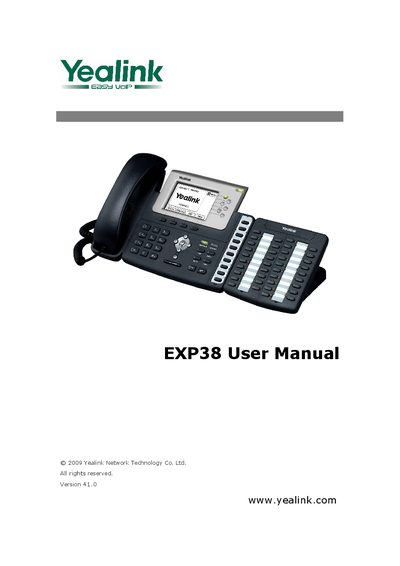 Yealink EXP38 User Manual - cover page