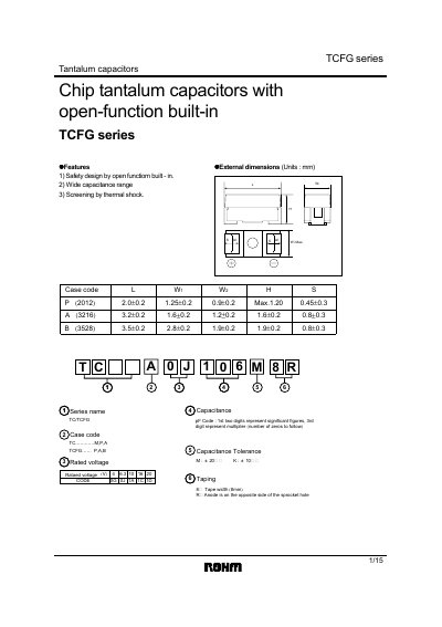 ROHM TCFG Series Datasheet - cover page