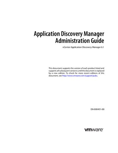 VMware vCenter Application Discovery Manager 6.1 Administration Guide - cover page