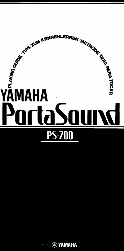 Yamaha PS-200 PortaSound Playing Guide - cover page