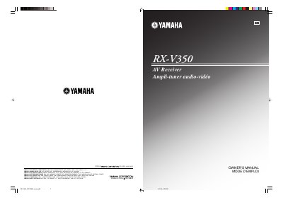 Yamaha RX-V350 AV Receiver Owner's Manual - cover page
