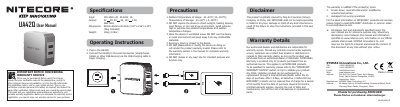 NITECORE UA42Q USB Charger User Manual - cover page