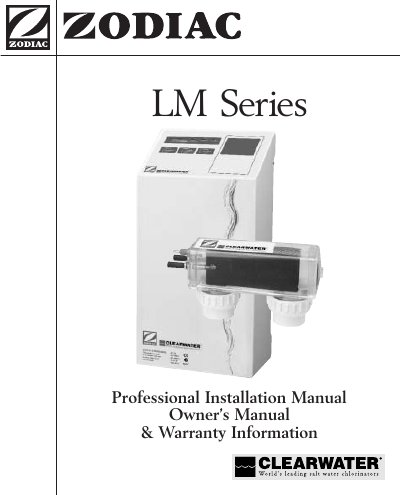 Clearwater LM Series Professional Installation Manual - cover page