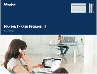 Maxtor Shared Storage II User's Guide - cover page