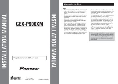 Pioneer GEX-P900XM Installation Guide - cover page
