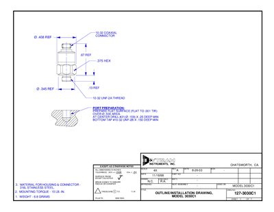 Dytran 3030C1 Miniature High Temperature Accelerometer Manual - cover page