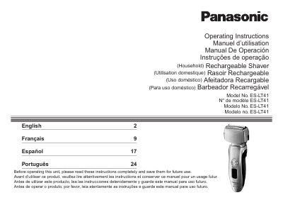 Panasonic ES-LT41 Rechargeable Shaver Operating Instructions - cover page