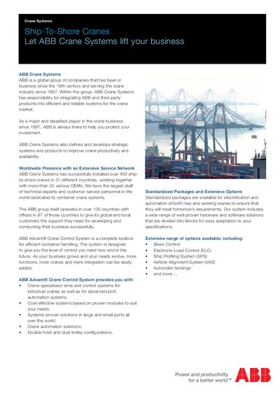 ABB Ship-To-Shore Cranes Manual - cover page