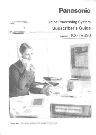 Panasonic KX-TVS90 Voice Processing System Subscriber's Guide - cover page