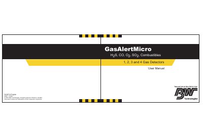 BW Technologies GasAlertMicro 1, 2, 3 and 4 Gas Detectors User Manual - cover page