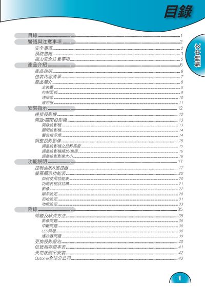 Optoma AXG4 Projector User Manual - cover page
