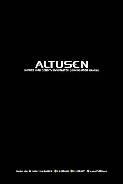 ALTUSEN KH0116 High Density KVM Switch User Manual - cover page