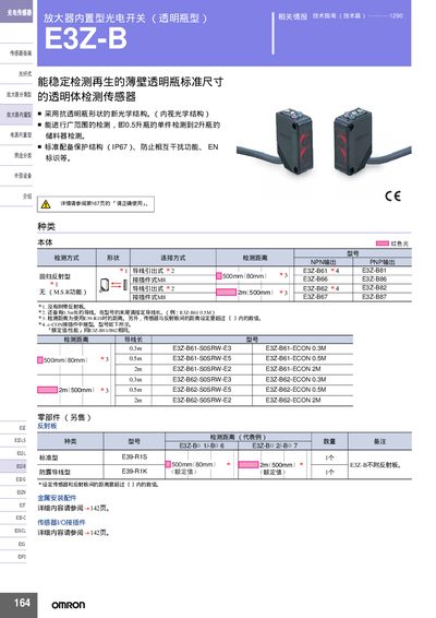 Omron E3Z-B Amplifier Built-in Photoelectric Switch Manual - cover page