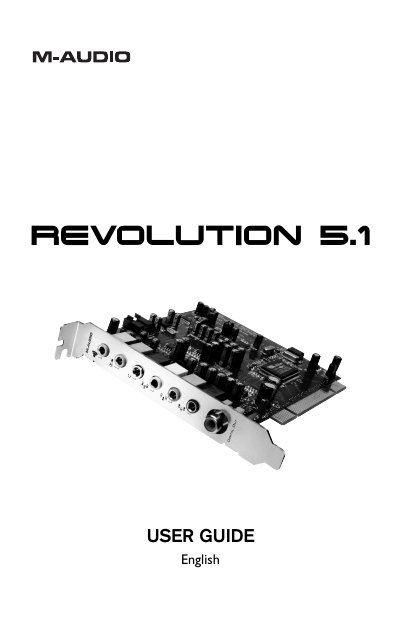M-Audio Revolution 5.1 User Guide - cover page