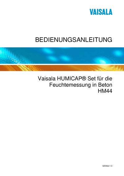 Vaisala HM44 User Manual - cover page
