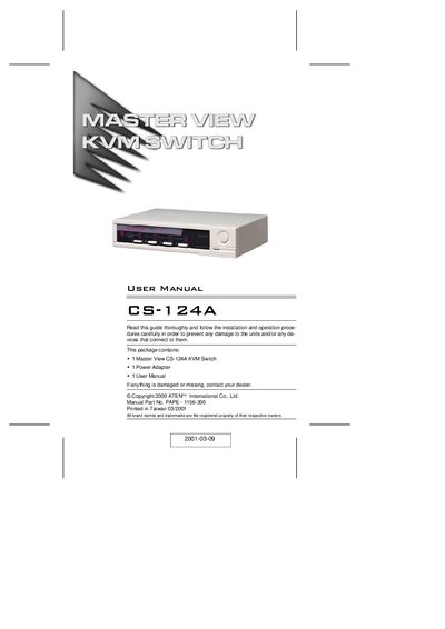 ATEN CS-124A User Manual - cover page