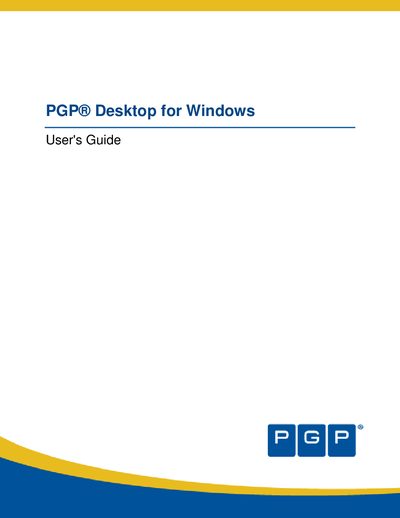PGP Desktop 10.0 User Manual - cover page