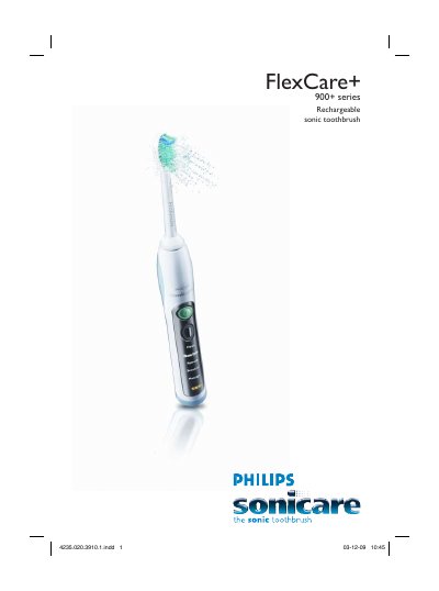 Philips FlexCare+ 900+ Series Sonicare Rechargeable Toothbrush User Manual - cover page