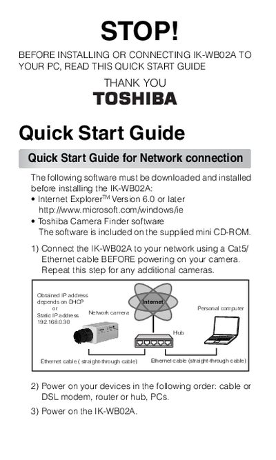 Toshiba IK-WB02A Quick Start Guide - cover page