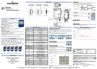 Datasensor LD46-UL Luminescence Sensor Instruction Manual - cover page